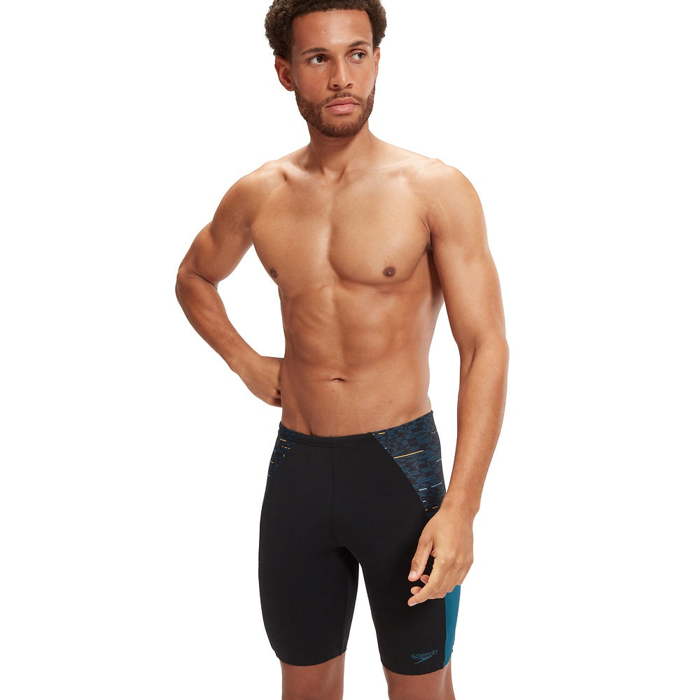 Speedo Mens Eco End+ Max Splice Jammer - Black/Dark Teal