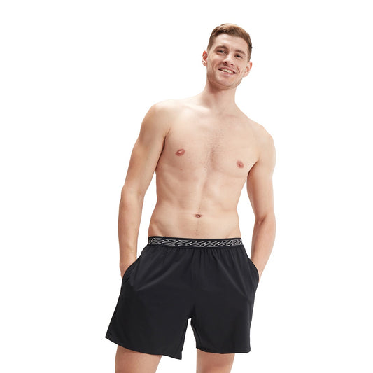 Speedo Mens Hyperboom Band 16 Inch Water Shorts - Black