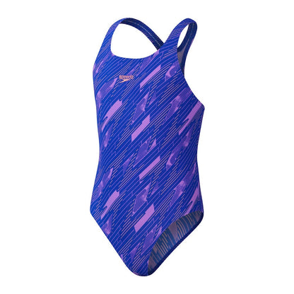 Speedo Girls Hyperboom Medalist Allover One Piece-Colbolt/Purple
