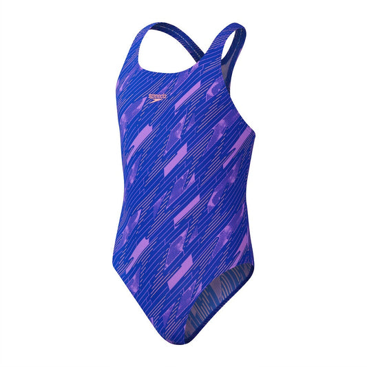 Speedo Girls Hyperboom Medalist Allover One Piece-Colbolt/Purple