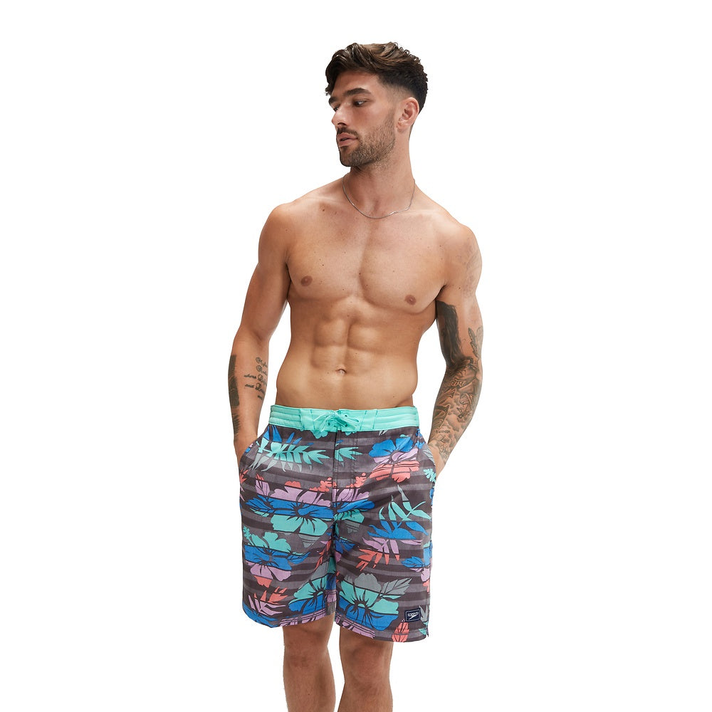 Speedo Mens Print Bondi Basin Boardshort 20 - Volcanic Ash, Maison Floral