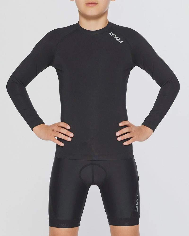 2XU Youth Core Compression Long Sleeve - Black/Silver