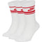 Nike Sportswear Essential Crew Socks (3 Pairs) - White/Red