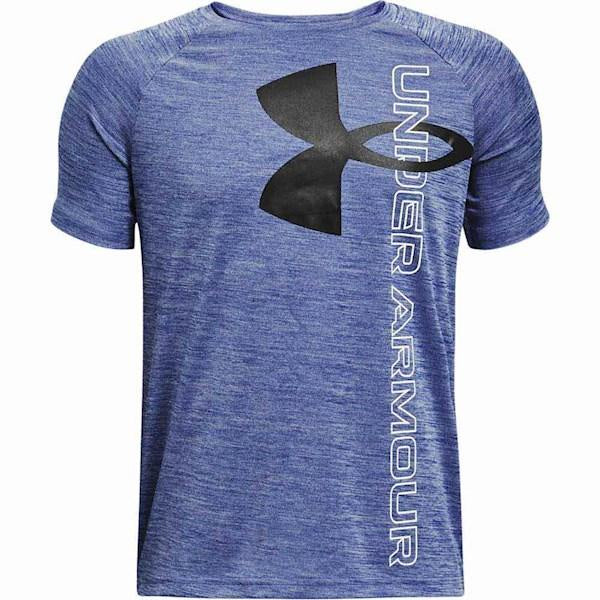 Under Armour Boys' Tech™ Split Logo Hybrid Short Sleeve - Versa Blue