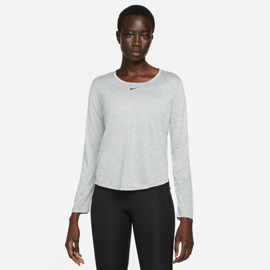 Nike Womens One Drifit Long Sleeve Top - Grey