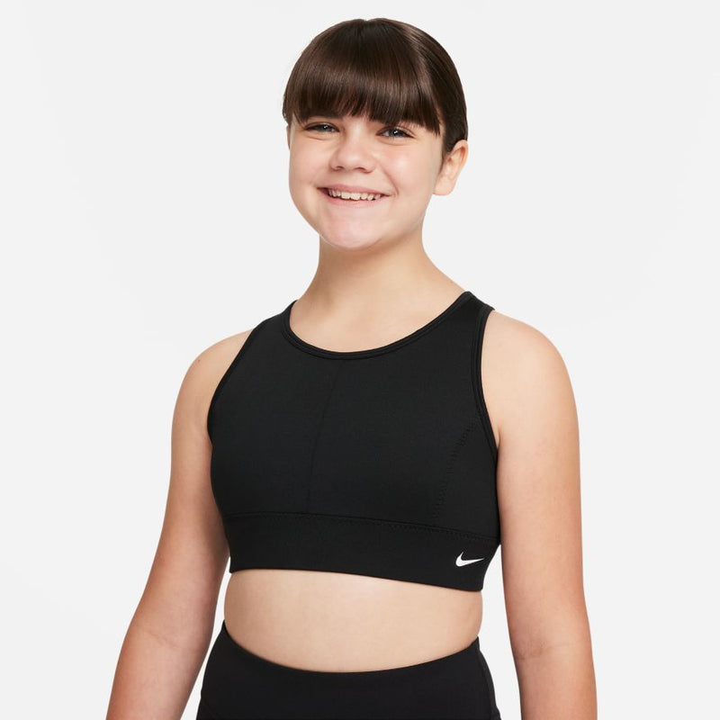 Nike Swoosh Big Kids' (girls') Dri-fit Tank Top Sports Bra In Black