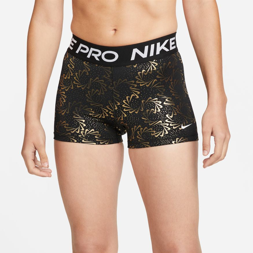 nike black gold shorts