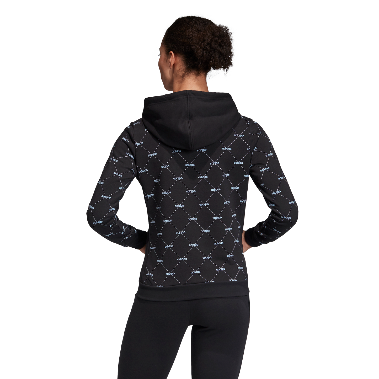 Adidas Womens Linear Graphic Hoody- Black