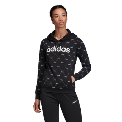 Adidas Womens Linear Graphic Hoody- Black