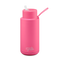 Frank Green 34oz Stainless Steel Ceramic Reusable Bottle  Neon Pink with Straw Lid