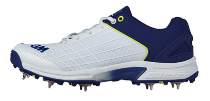 Gunn & Moore Junior Original Spike Cricket Shoes - White/Blue/Yellow