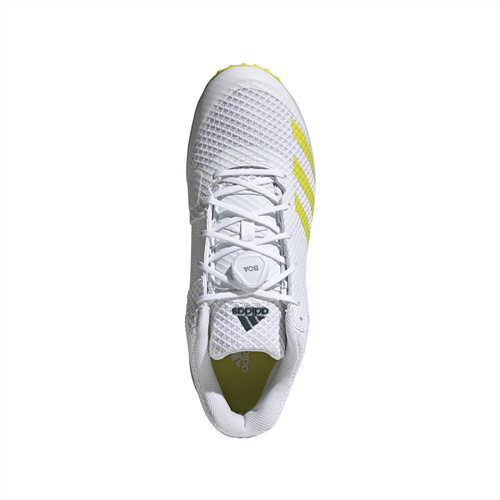 Adidas AdiPower Vector Mid 20 Cricket Shoe - White/Yellow