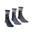 Adidas 3-Stripes Cushioned Crew Socks 3 Pairs - Ink/Grey/Black
