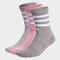 Adidas 3 Stripes Stonewash Cotton Crew Socks 3 Pairs - Pulse Magenta / Preloved Fig / Grey Two