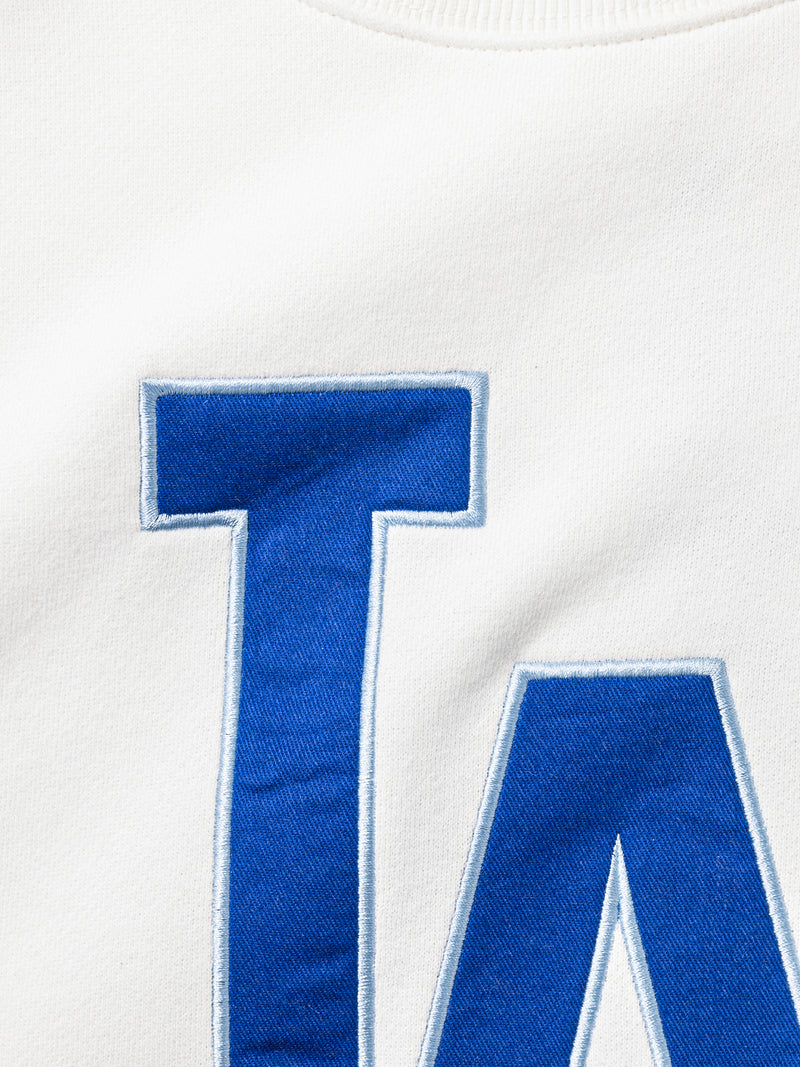 Majestic MLB Logo Applique Crew Sweat - LA Dodgers -  Vintage White