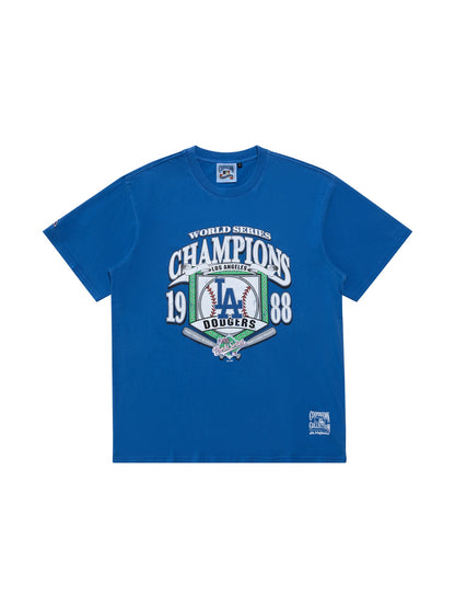 Majestic LA Dodgers Champs Star Frame Tee - Faded Royal