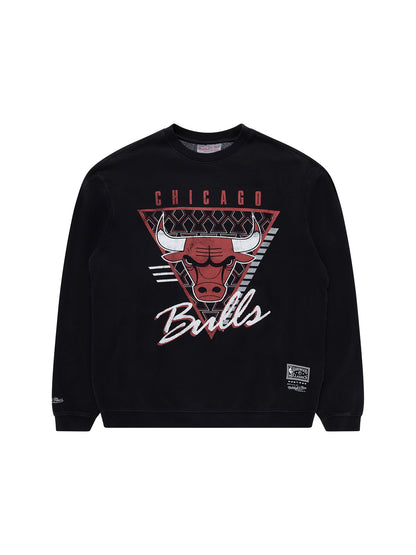 Mitchell & Ness Chicago Bulls Tri Logo Crew - Faded Black