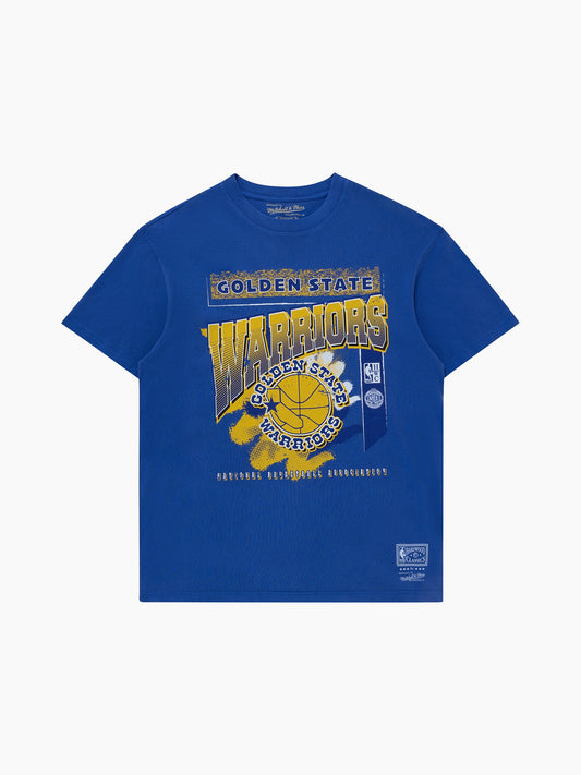 Mitchell & Ness Mens Golden State Warriors Brush Off 2.0 Tee - Warriors Blue