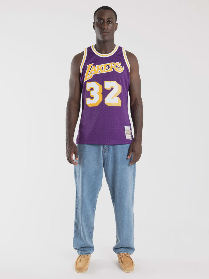 Mitchell and Ness LA Lakers Swingman Jersey - Magic Johnson 84-85 Purple