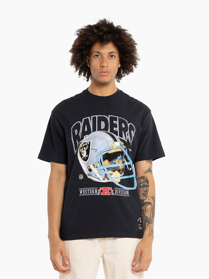 Mitchell & Ness Los Angeles Raiders Vintage Helmet Tee - Faded Black