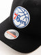 Mitchell & Ness Black and Team Colour Logo Classic Red Snapback - Philadelphia 76ers