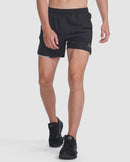 2XU Mens Aero 5 Inch Shorts 2.0 - Black/Silver