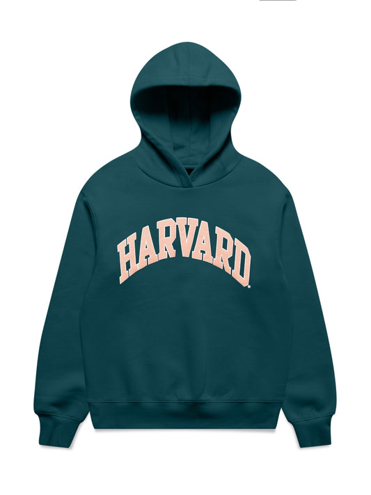 NCAA Womens Harvard Puff Print Hoodie - Deep Teal