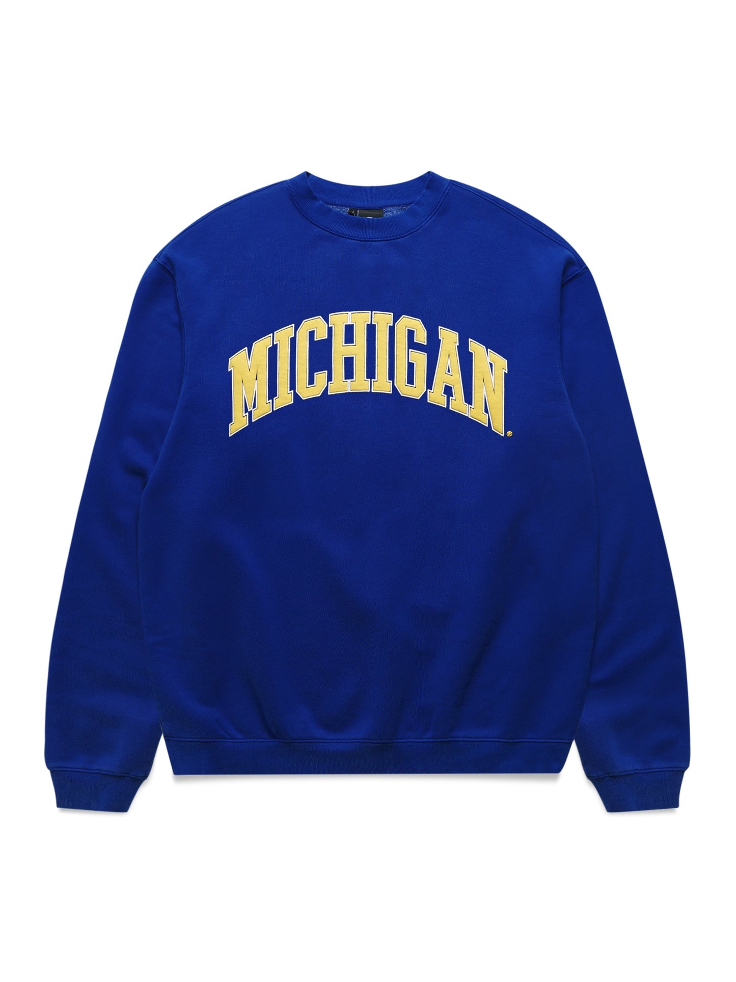 NCAA Puff Print Crew - Michigan - Bellweather Blue