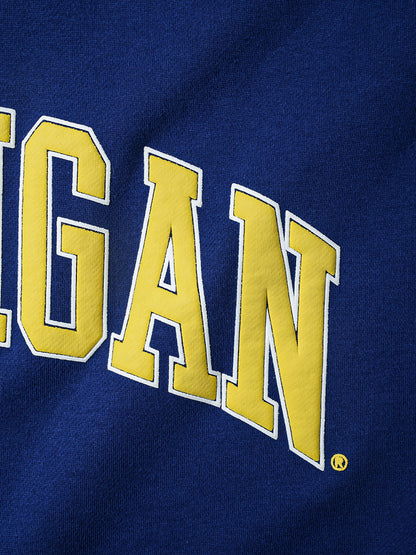 NCAA Puff Print Crew - Michigan - Bellweather Blue