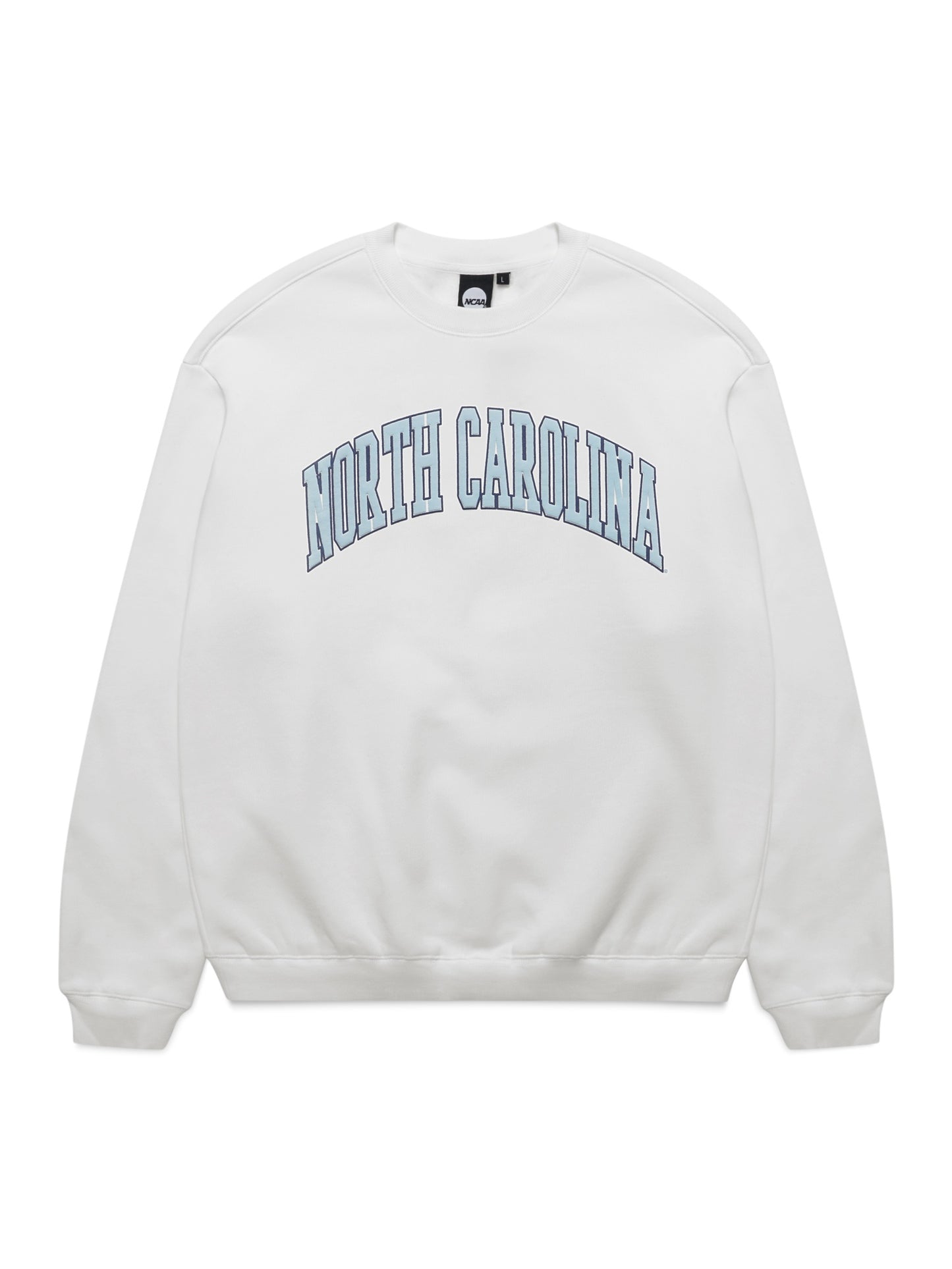 NCAA North Carolina Puff Print Crew - Vintage White