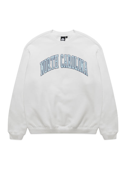 NCAA North Carolina Puff Print Crew - Vintage White