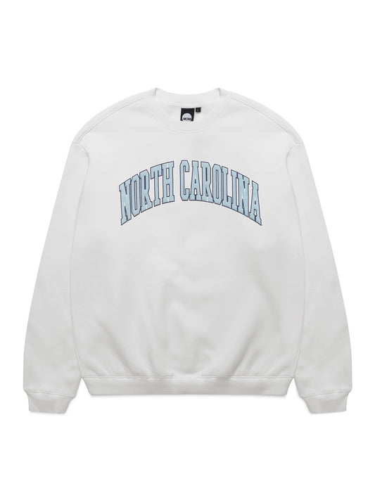 NCAA North Carolina Puff Print Crew - Vintage White