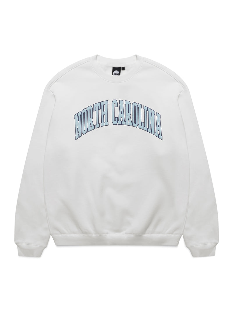 NCAA North Carolina Puff Print Crew - Vintage White