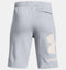 Under Armour Boys' Rival Fleece Big Logo Shorts - Gray/Onyx White