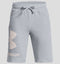 Under Armour Boys' Rival Fleece Big Logo Shorts - Gray/Onyx White