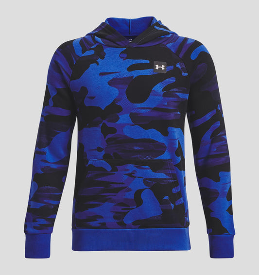 Under Armour Boys Rival Fleece Printed Hoody - Versa Blue/Onyx White