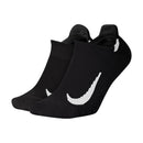 Nike Multiplier Running No-Show Socks (2 Pairs) - Black/White
