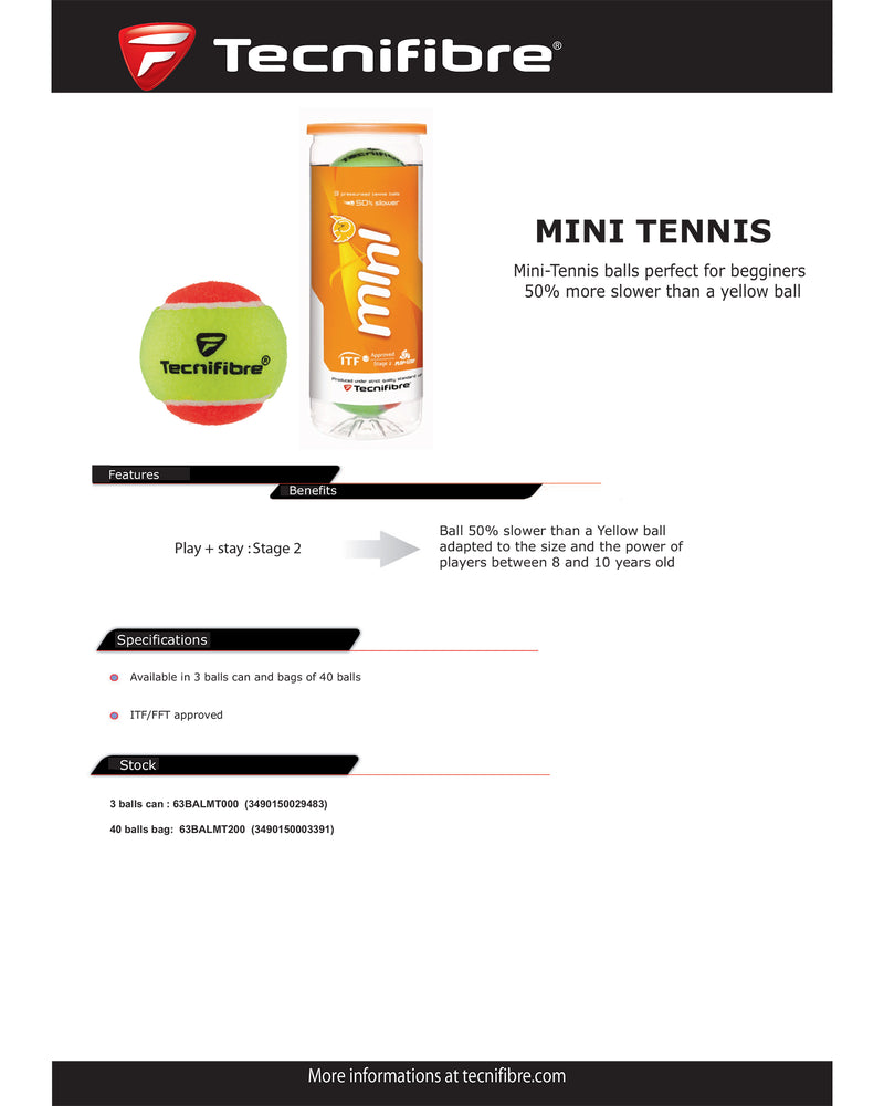 Tecnifibre Mini Tennis Balls - 3 Ball Can