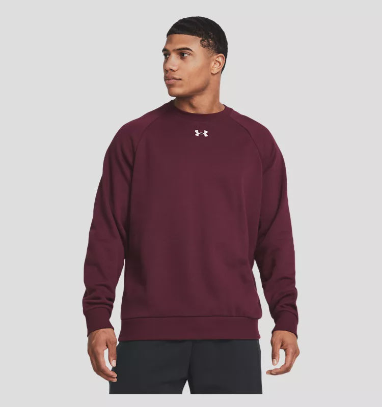 Under Armour Mens Rival Fleece Crew- Maroon