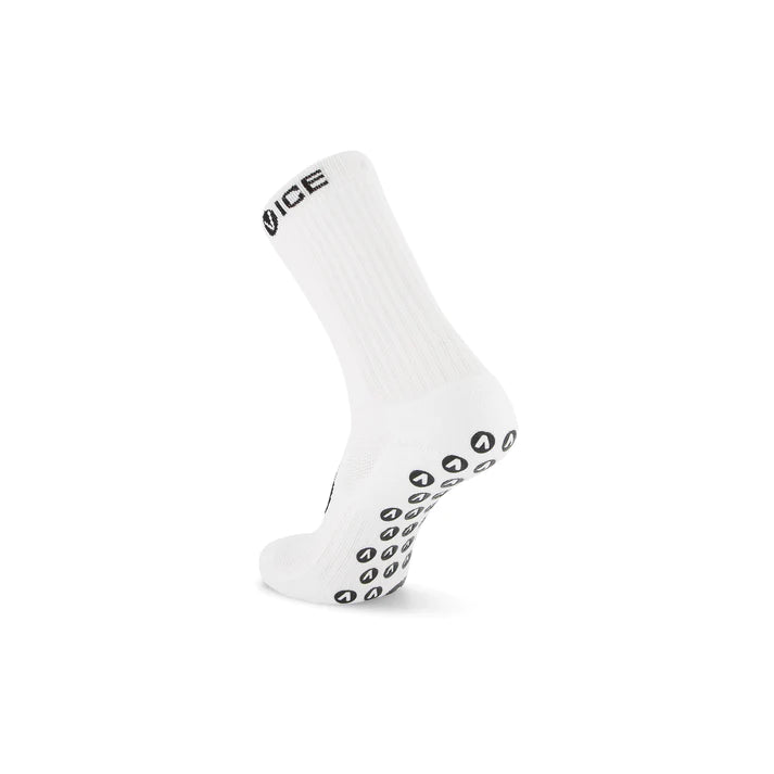 Vice Sport Grip Socks - White Crew
