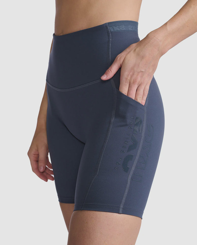2XU Womens Form Stash Hi-Rise Bike Shorts India Ink