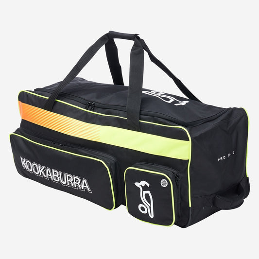 Kookaburra Pro 3.0 Cricket Wheelie Bag - Black/Yellow