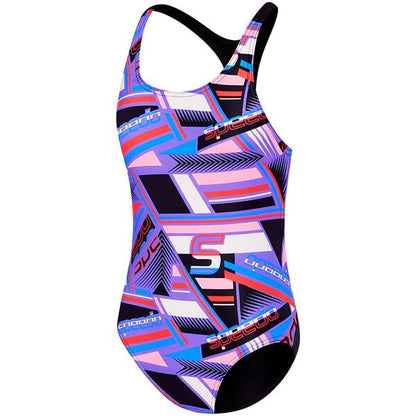Speedo Girls Chroma Zag  T Back One Piece