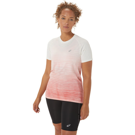 Asics Womens Seamless Short Sleeve Top - Crem/Papaya