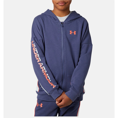 Under Armour Kids Rival Terry Fleece Hoody- Blue Ink