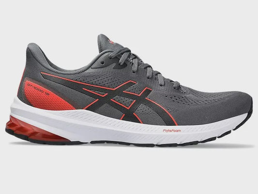 Asics Mens GT 1000 12 (2E) - Carrier Grey/True Red