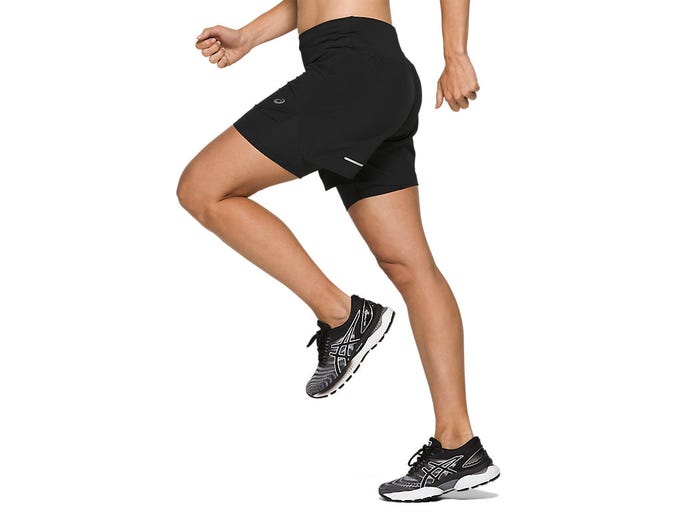 Asics Women's Road 2 in 1 5.5 Inch Shorts - Black