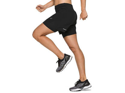 Asics Women's Road 2 in 1 5.5 Inch Shorts - Black